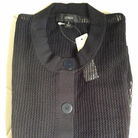 J. Crew Pointelle-Stitch Mesh Cardigan Sweater - Picture 1 of 3